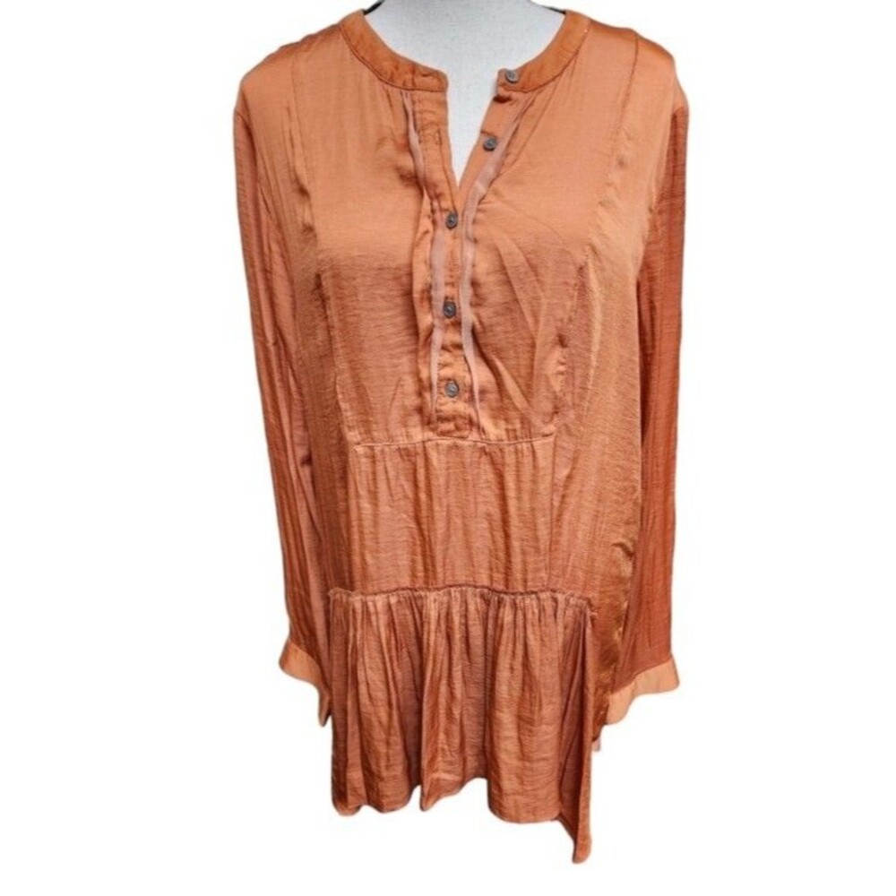 Banana Republic Heritage Collection Lagenlook Tunic Size Large Rust Silky Flowy